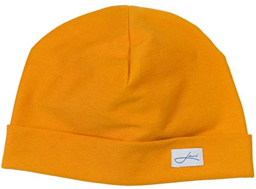 Lou-i Herren Wintermütze gelb Haube Made in Germany Beanie Baumwollmütze (61-62, gelb)