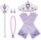Vicloon Prinzessin Kostüme Set,7 Stück Princess Dress Up Zubehör, aus Diadem, Handschuhe, Zauberstab, Halskette,Ohrringe,elsa zubehör 3-9 Jahre