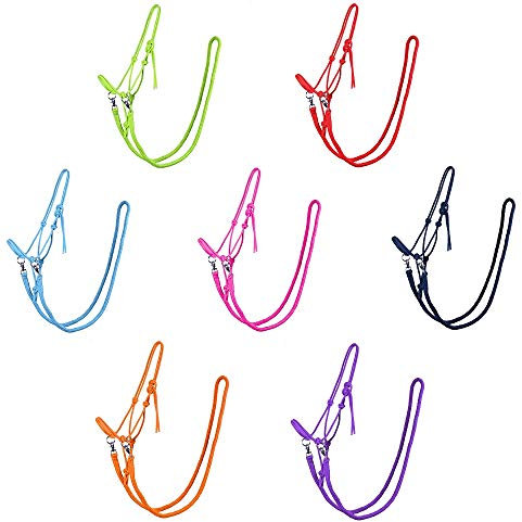 NETPROSHOP Knotenhalfter mit Zügel in tollen Farben für Shetty, Pony, Cob, Full Farbauswahl, Groesse:Pony, Farbe:Dunkelblau