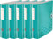 Leitz Qualitäts-Ordner 180° Active Wow, A4, Runder Rücken, 8,2 cm Breite, Kunststoff, Gummibandverschluss (5er Pack, eisblau metallic)