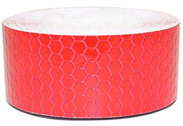Tuqiang® Nastro Adesivo Riflettente per Auto Moto Biciclette Abiti Zaino Alta visibilità Sicurezza Nastro di Avviso 1 Pezzi Rosso 3m × 2.5cm