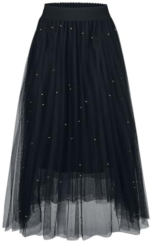 Banned Retro Sophia Stud Net Skirt Frauen Mittellanger Rock schwarz Casual Wear, Rockwear, Romantik