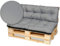 SuperKissen24. Palettenkissen Palettenauflagen Sitzkissen - 120x80 cm und Rückenlehne 120x38 cm - Outdoor und Indoor - grau