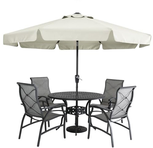 MASTERCANOPY Valance - Sombrilla de patio para mercado de mesa al aire libre, 8 varillas (9 pies, beige claro)