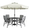 MASTERCANOPY Valance - Sombrilla de patio para mercado de mesa al aire libre, 8 varillas (9 pies, beige claro)
