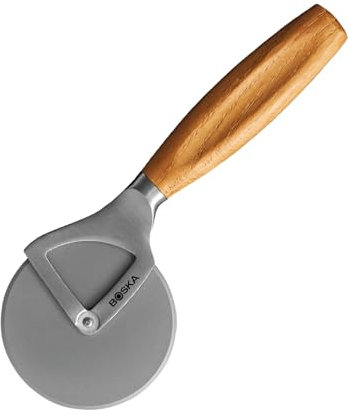 Boska Couteau à Pizza Oslo+ / Antiadhésif BSF™ / Ne remue pas/Très tranchant/Élégant/Chêne & acier inoxydable