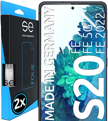 2x se® 3D SCHUTZFOLIE Transparent für Samsung Galaxy S20 FE,Selbstheilend, 100% Fingerabdruck & FaceID kompatibel, einfache blasenfreie Installation, Ultra-Klar, Stoß-Kratzfest, aus Deutschland