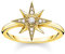 Thomas Sabo Damen Ring Stern Gold 925 Sterlingsilber, 750 Gelbgold Vergoldung TR2299-414-14