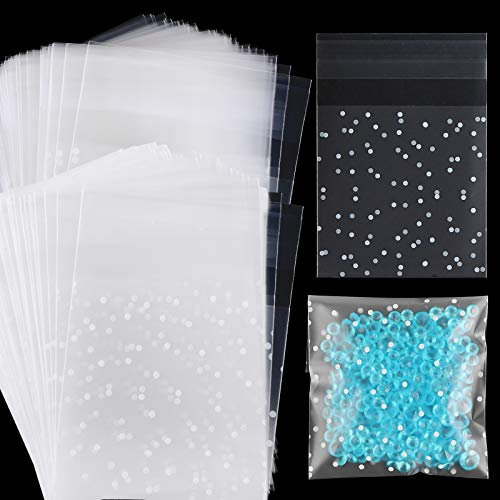Cellophantüten 400 Stück 5.5x5.5cm Tütchen Selbstklebend Plastiktüten Klein Flachbeutel Geschenktüten für Süßigkeiten Plätzchen Gebäck Schoolade