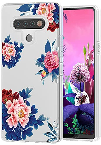 Tothedu Handyhülle für LG Stylo 6 Case, für LG Stylo6 Hülle für Mädchen Frauen, Transparente schlanke stoßfeste Muster weiche Flexible TPU-Rückseite Schutzhülle für LG Stylo 6 Blaue Blume