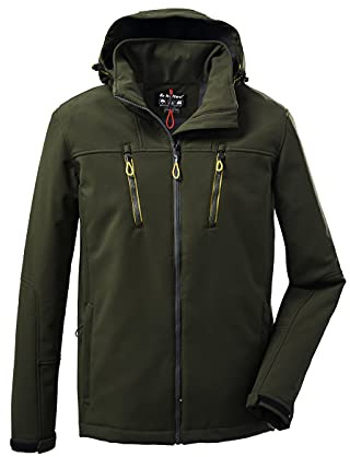 killtec Herren Softshelljacke/Outdoorjacke mit abzippbarer Kapuze - KOW 163 MN SFTSHLL JCKT, dunkeloliv, M, 37711-000