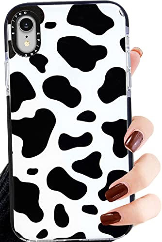 Efitoo for iPhone XR Case Cow, Cute Animal Clear with Design Cow Spots Print Pattern Flexible Soft TPU Silicone Girls Woman Cool Protective Aesthetic Phone Back Cover Shell for iPhone XR 6.1 inch