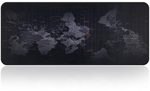 Qisan Large gaming Mouse Pad/Mat Extended Large Desk Mat for Computer Laptop 31.5x11.8x0.15 Keyboard Pad Desk Pad with Anti-slip Rubber Base | Mouse Mat Gaming Accessories Gaming Stuff-Map