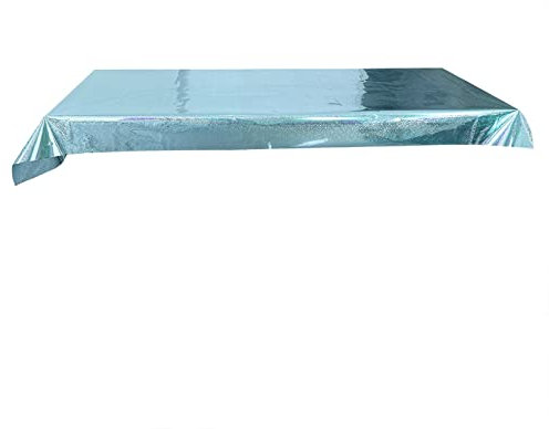 Generic Party Tischdecke Aluminiumfolie Glitzer Tischtuch Tischwäsche Tischdecken für Hochzeit Geburtstag Party Tischdekoration, 100x270cm (Hellblau, 100x270cm)