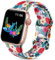 Upeak Bracelet Floral Double Compatible avec Apple Watch 40mm 41mm 38mm 42mm(Series 10), Silicone Bracelet Souple pour iWatch Series 10/9/8/7/6/5/4/3/2/1/SE, 38/40/41/42mm(S10)-S/M, Feuille de palmier