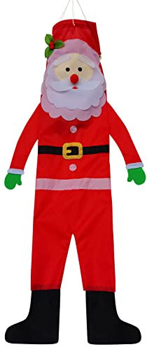THQZLH 101,6 cm Weihnachtsmann Windsack Weihnachten Windsäcke Hängender Weihnachtsmann Outdoor Dekorationen für Baum
