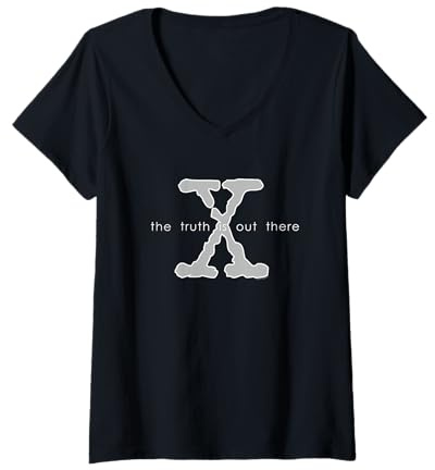 Damen X-Files Die Wahrheit ist da Draußen T-Shirt mit V-Ausschnitt