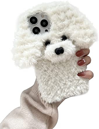 SGVAHY Hülle für iPhone 7/8 Hülle Kawaii Handyhüllen Plüsch Teddy Hund iPhone Hülle Niedlich Fallfest Stoßfest Schutzhülle für Damen Mädchen (Weiß)