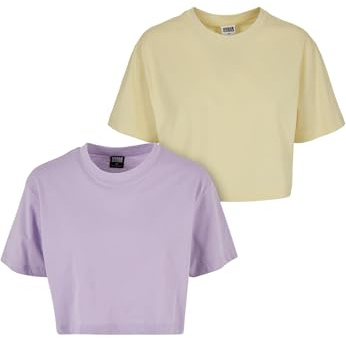 Urban Classics Damen T-Shirt Lilac+Softyellow 4XL