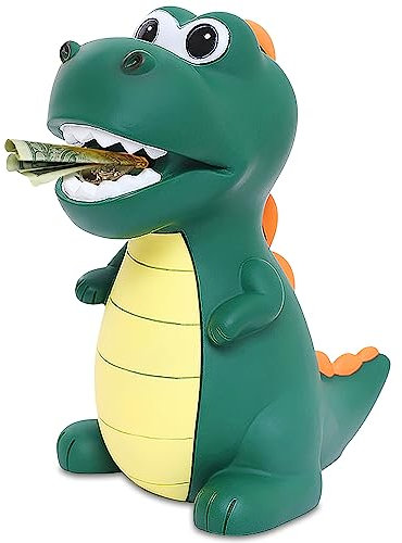 Lakpopya Dinosaurier Spardose fur Kinder, Groß Dino Sparschwein für Mädchen Jungen, Spardosen aus Sicheres PVC-Material für Dekoration des Kinderzimmers/Geschenk/Spielzeug/Taufgeschenke (Grün)
