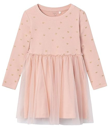 NAME IT Mädchen Nmfnadja Ls Dress Noos Keid, Rosa, 92 EU
