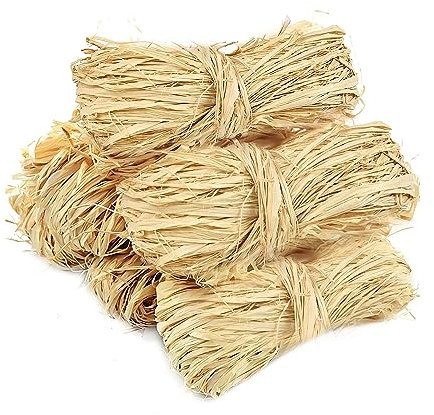 Natur Bindebast Bast Raffia Bastband Bast Raffia Naturbast Naturbast zum Basteln und Dekoratio Natur Raffiabast Bindebast 50g (Primärfarbe - 6pcs)