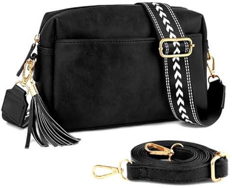 Damen Umhängetasche - PU Leder Handtaschen Damen mit Kleine Kosmetiktasche Schultertasche mit Geldbörse für Frauen Crossbody Bags mit Verstellbarem…