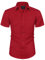 siliteelon Mens Shirts Short Sleeve Stretch Dress Regular Fit Casual Business Summer Shirt with Pocket Red L