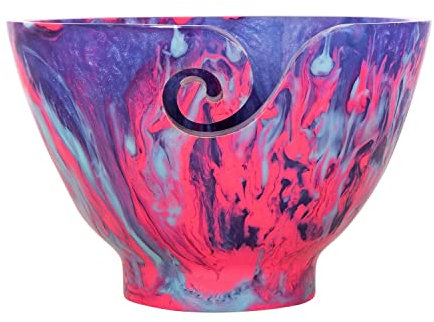 Divit Shilp Handcrafted Resin Yarn Bowl, Knitting Resin Storage Bowl, Crochet Kit Organizer. (Purple)