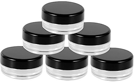 Ipetboom 50pcs Black Screw Cap Round Empty Bottles for Facial Makeup Lotion Travel Containers for Creams Refillable Cosmetic Sample Jars
