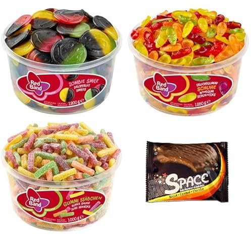 3 Dosen Red Band Mix/Zombie Smile/Schuhe/Gummi Stäbchen + Space Keks von Onlineshop Bormann