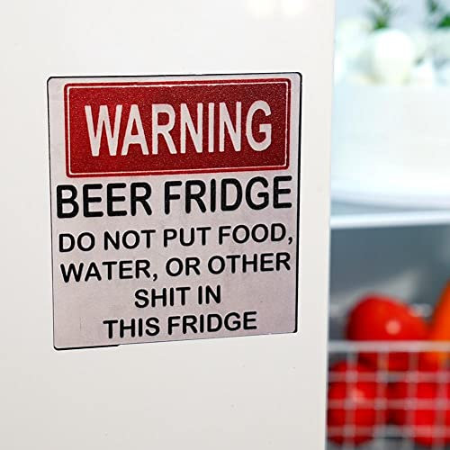 RYGRZJ Funny Warning Beer Fridge Magnet,Do Not Put Decorations Or In Table Shit Decals Other Food This Fridge,Fridge Brewery Decals,Novelty Fridge Magnet for Home Bar Decorations(Red)