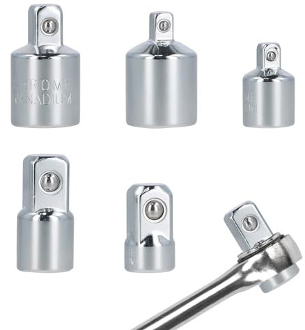 Anseom 6 Piece Socket Wrench Adapters Set Wobble Socket Reducer Set for 1/4 - 3/8 - 1/2 Drive Conversions Universal Extentsion Conversion Kit for Impact Driver Ratchet Docket