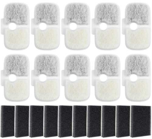 Sinofort 10 Stück Katzenbrunnen Filter, Filter Katzenbrunnen, 10 Stück Vorfilterschwamm, Filter für Katzenbrunnen, Filter Trinkbrunnen Katzen, Trinkbrunnen für Katze PLWF005, PLWF115