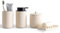 Agyiuns Badezimmer Set,Bad Zubehör Keramik 4,Enthält 330 ml Schaumseifenspender, Zahnputzbecher, Seifenschale, Wattestäbchenhalter,Geeignet für Bäder, Waschbecken(Beige, Schaumseifenspender)