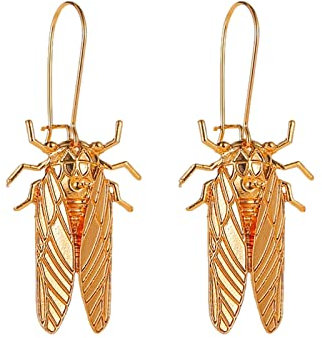 Ohrringe Plättchen Veret Drop Golden Black Für Damen Insekt Anhänger Mädchen Zikade Haken Ohrringe Schmuck Ohrring Frauen Ohrringe Aigner Ohrringe Damen (Gold, One Size)