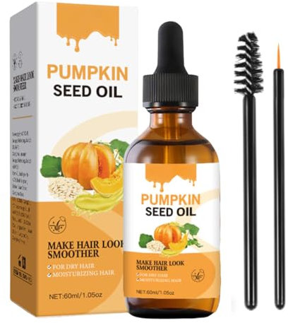 Pumpkin Seed Oil for Hair Growth - Pumpkin Seed Oil - 100% Pure Pumpkin Seed Oil Cold Pressed for Skin, Face, Hair Care, Eyebrow and Eyelash - Repairing Dry, Damaged Hair - 60ml