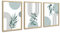 3Pcs Boho Blätter Leinwandbilder Bilder Set mit Rahmen Aesthetic Blue Pflanze Bilder Moderne Wandbilder Schlafzimmer Bild Auf Leinwand Kunstdruck Deko für Wohnzimmer fertig zum Aufhängen 30x40cmx3