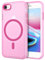 VENINGO Coque pour iPhone 7/8/SE(2020)/SE(2022) Compatible avec MagSafe, Antichoc, Antidérapant, Anti-Empreintes digitales, Translucide Rose