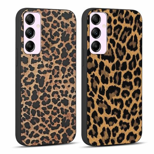 Foonary 2 Stück Handyhülle für Samsung Galaxy A55 5G 6,5 Hülle Leopard Muster Design Aesthetic Motiv Mädchen Case Weich Silikon Flexibel TPU Stoßfest Schutzhülle für Samsung A55 5G Cover,01