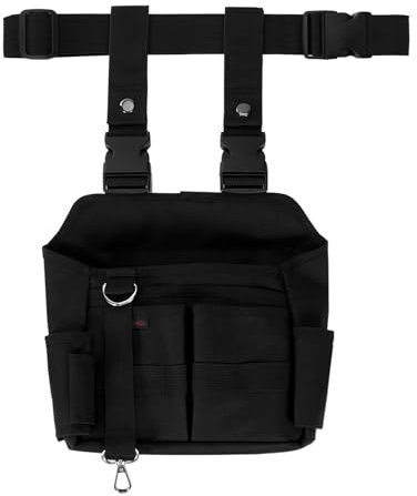 KENOBE Werkzeugtasche mit Gürtel und Clip, Multifunktionale Werkzeughalter um Ihr Bein, Werkzeug Organizer Beintasche für ElektrikerAuto, Handwerker, Zimmermann, BAU (Schwarz)