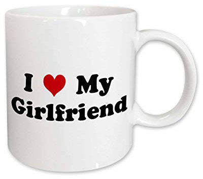 Porcelain Mug Funny Ceramic Cup 330Ml, I Love My Girlfriend Coffee Mugs with Handle for Friend Men Tea