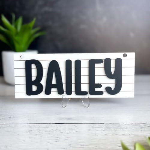 Personalized Crate Sign, Custom Dog Kennel Name Plate Decor,3D Dog Bone Name Sign pet tag Plaques (23.5x8.26cm/9.25x3.25in)