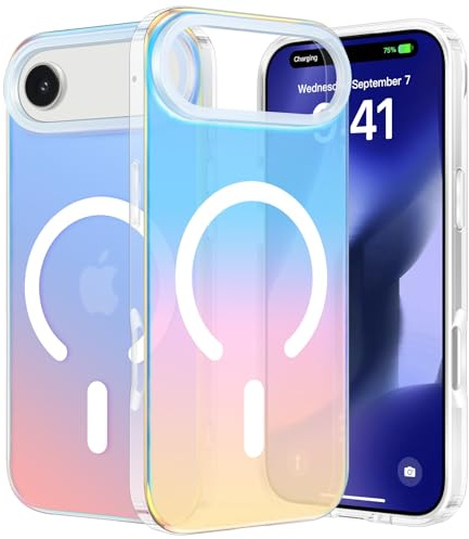 nicekool Hülle für iPhone Air Kompatibel mit MagSafe, magnetische HandyHülle Case für iPhone Air Schutzhülle Kratzfeste Rückseite Durchscheinende Matt, Schillernd Fluoreszierend