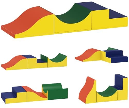 AIYAPLAY Schaumstoff Bausteine Kinder 3 Stück Softbausteine Gelb | Klettern, Bausteinset, Großbausteine, Baby, Riesenbausteine, Bauklötze, Kunstleder