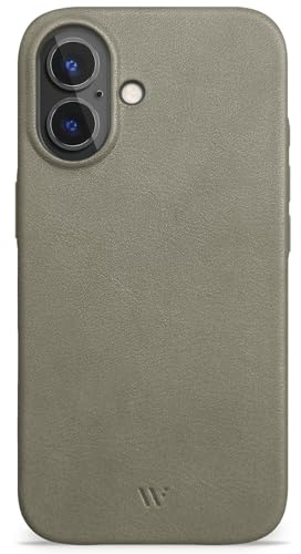 WIIUKA Hülle für iPhone 17, Leder aus Deutschland, Lederhülle extra Dünn, Premium Handyhülle, Case, Qi, skiin, Vintage Taupe