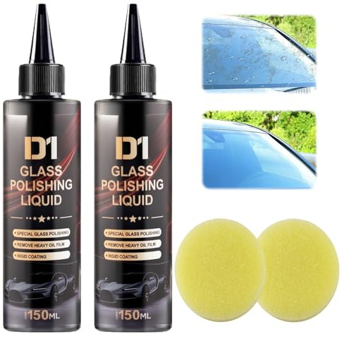 2PCS D1 Glass Polishing Liquid,Glaspolitur, Glasautos Politur Flüssigkeit | Glaspolitur Gegen Kratzer im Glas,Glass politur auto,Polishing Liquid,Glasautos Flüssigkeit Kit for Scratches Autoglas