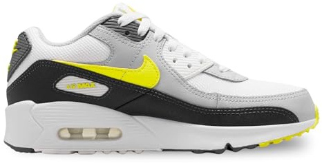 NIKE Air Max 90 (GS) Junior Sneakers für Jungen, weiß/grau/gelb - IQ0098-100