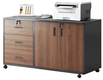 Dh2yjnbf3 Bureau Armoire de Rangement Mobile, Armoire Placement d'imprimante, classeur, Basse, à tiroirs, Organisateur Multicouche avec Porte Meuble de Rangement