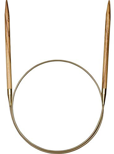 Addi 63107 Rundnadel aus Olivenholz, 120 cm x 5,0 mm, Holz, gold, 5 mm